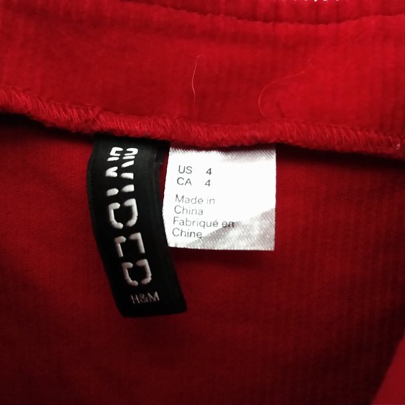 Divided H&M Red Sweetheart Corduroy Mini Dress - Picture 3 of 5